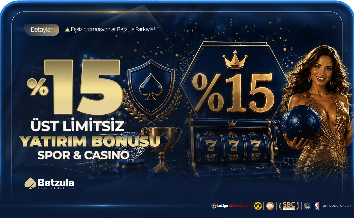 %15 Üst Limitsiz Spor Ve Casino Yatırım Bonusu !